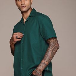 The Roadster Life Co. Pure Cotton Self Design Textured Relaxed Fit Casual Shirt-image-74