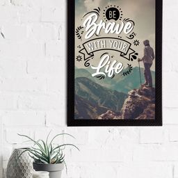 eCraftIndia Brown & Blue Motivational Quote Satin Matt Textured UV Art Paintings-image-80
