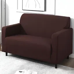 HOKIPO Brown 2 Seater Sofa Cover With Arms-image-96