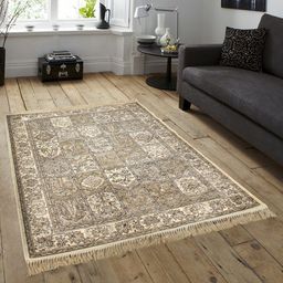 OBSESSIONS Green & Beige Printed Belluchi Anti-Skid Carpet-14