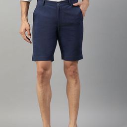 HARSAM Men Navy Blue Solid Regular Fit Regular Shorts-picture-31