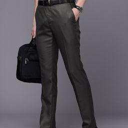 Raymond Men Textured Slim Fit Formal Trousers-picture-3