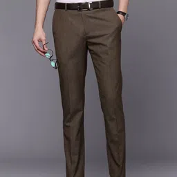 Raymond Men Textured Slim Fit Formal Trousers-image-81