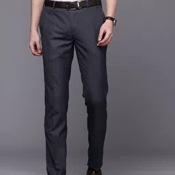 Raymond Men Textured Slim Fit Formal Trousers-image-30