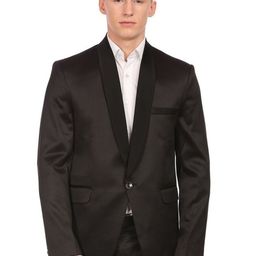 Wintage Men Black Single-Breasted Tailored Fit Party Tuxedo-picture-1