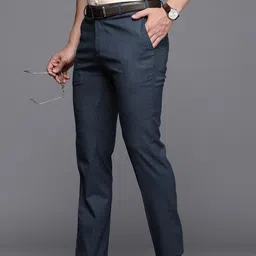 Raymond Men Slim Fit Mid-Rise Formal Trousers-image-26