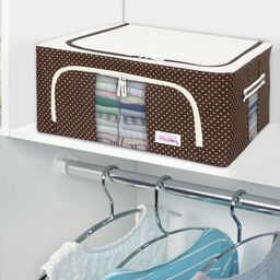 BlushBees Unisex Brown Polka Dot Printed Storage Box-49