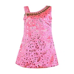 Wish Karo Girls Pink Embellished A-Line Dress-picture-32