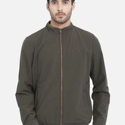 t-base Men Olive Green Solid Lightweight Bomber-image-40