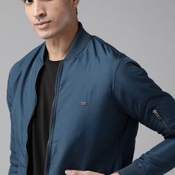 Roadster Men Blue Solid Padded Jacket-31