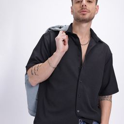 glitchez Textured Edge Seersucker Relaxed Shirt-image-38