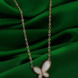 Carlton London 18kt Gold Plated Stainless Steel Shell Butterfly Necklace-image-86