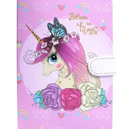 YK Unicorn Lock Self Design Diary Stationery-0