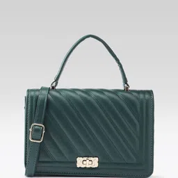 Mast & Harbour Textured Structured Satchel with Quilted-14