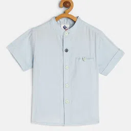 TONYBOY Boys Blue Premium Regular Fit Pure Cotton Casual Shirt-image-70