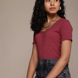 Roadster Women Textured Regular Fit Casual Top-picture-30