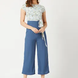 Miss Chase Women White & Blue Printed Basic Jumpsuit-picture-41
