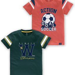 CODEZ Boys Pack Of 2 Printed Cotton T-shirts-22