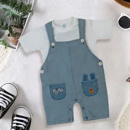 MeeMee Striped Dungaree With T-Shirt-23