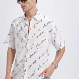 glitchez Typography Print Relaxed Fit Shirt-image-30