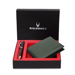WildHorn Men Green & Black RFID Protected Genuine Leather Accessory Gift Set-image-39