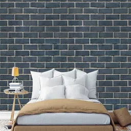 Jaamso Royals Grey Stone Brick Printed Self Adhesive Removable Wallpaper-image-19