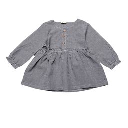 J Style Girls Black & White Checked Fit and Flare Dress-image-43