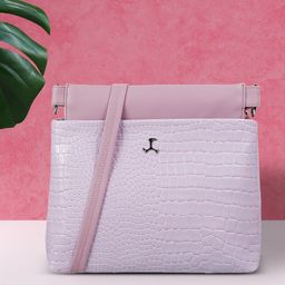 Mochi Purple Textured PU Structured Sling Bag-88