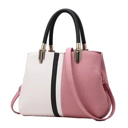 SYGA Colourblocked Leather Structured Handheld Bag-image-7