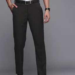 Louis Philippe Men Mid-Rise Striped Slim Fit Trousers-image-67