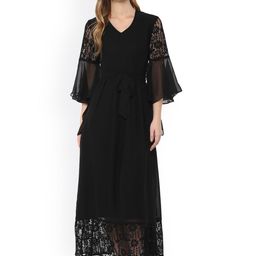 WoowZerz Women Black Solid Fit and Flare Dress-picture-51