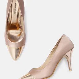 Marc Loire Women Rose Gold Colourblocked Pumps-17