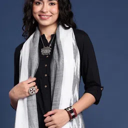 Taavi Woven Design Pure Cotton Ikat Dupatta-picture-56