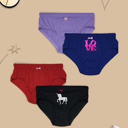 DChica Girls Pack Of 4 Assorted Basic Briefs-DCPNJN6493-52