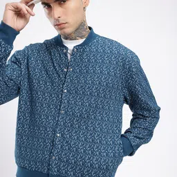 glitchez Cool Swag Self Design Relaxed Bomber Jacket-picture-14