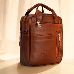 Leather World Unisex Tan Brown Solid Sling Bag-38