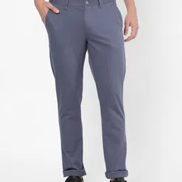 AD By Arvind Men Blue Slim Fit Chinos Trousers-image-49