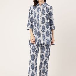 ETC Ethnic Motif Printed Striped Night suit-image-86
