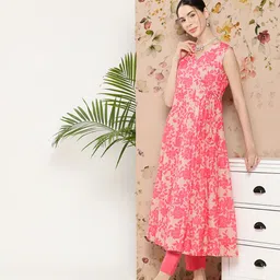 Inddus Women Floral Printed Kurta With Trousers-image-58