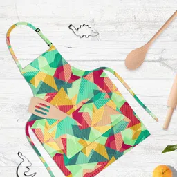 ArtzFolio Kids Green & Yellow Printed Cotton Aprons-21
