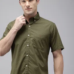 Van Heusen Sport Slim Fit Micro Ditsy Printed Button-Down Collar Pure Cotton Casual Shirt-image-19