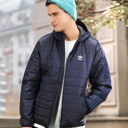 ADIDAS Originals Men Blue Hooded Puffer Jacket-image-52