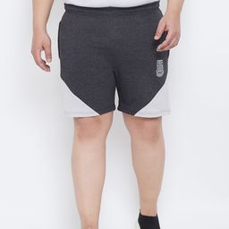 bigbanana Men Grey & White Colourblocked Regular Fit Sports Shorts-picture-6