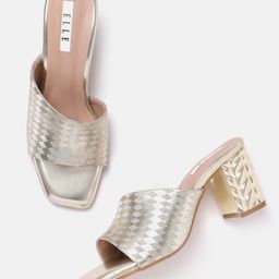 ELLE Women Geometric Printed Party Block Heels-57