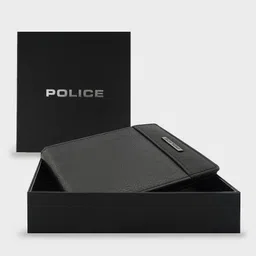 Police Men Black Solid Leather Two Fold Wallet-51