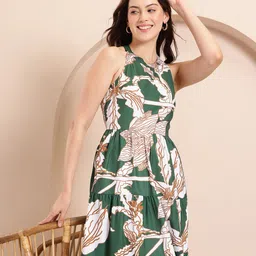 Mast & Harbour Floral Print A-Line Midi Dress-picture-27
