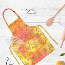 ArtzFolio Yellow & Orange Printed Pure Cotton Apron-17