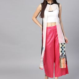 W Black & White Printed Button Shrug-23