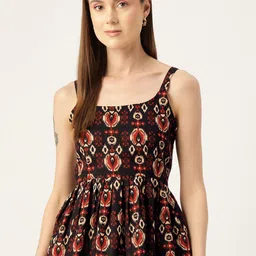 FERANOID Abstract Print Pure Cotton Peplum Top-picture-21