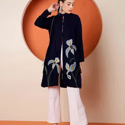 Antheaa Women Tailored Jacket with Patchwork-image-56